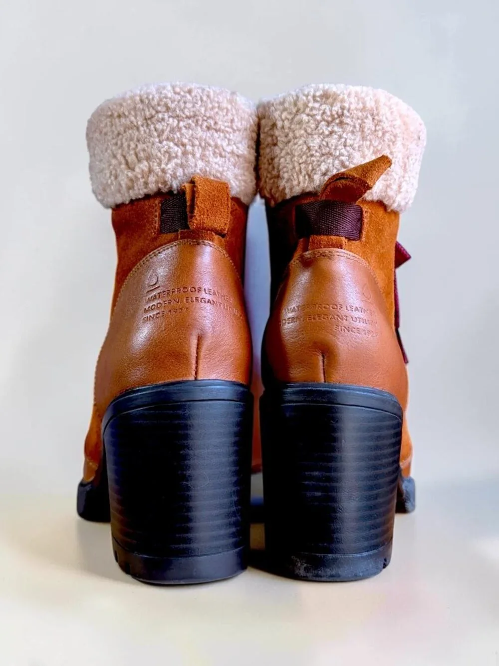 Naturalizer Myla waterproof fairy cottage chunky platform colorblock boot 7.5 US